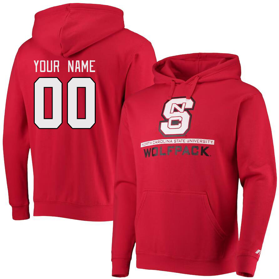 Custom NC State Wolfpacks Name And Number College Hoodie-Red - Click Image to Close